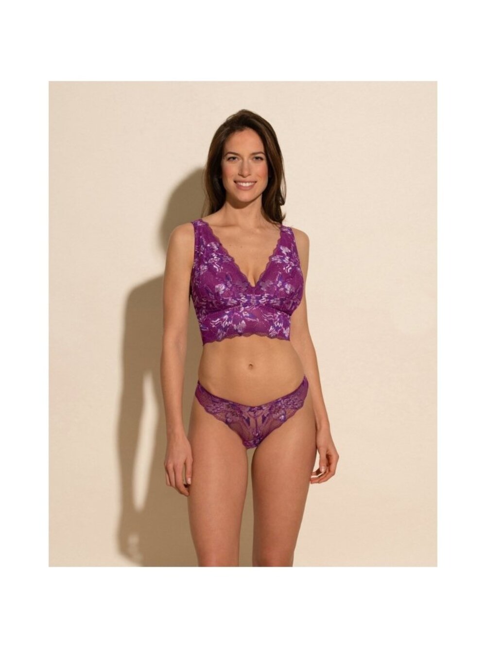 COSABELLA Paradiso Lace Thong Swiss Beet/Violet Purple S/M - NWT‎